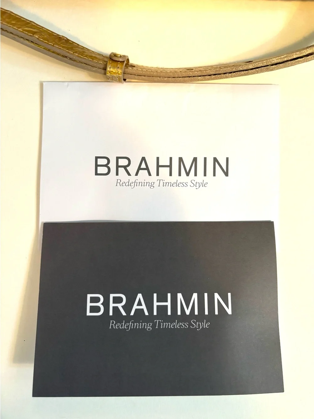 Rare New Brahmin Croc Mini Arno Fizz Glossy Gold Tan NWT